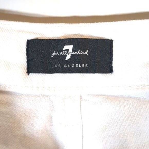 7 For All Mankind Womens Denim Bermuda Shorts Size 24 Jean White Prince Wash - Picture 5 of 10